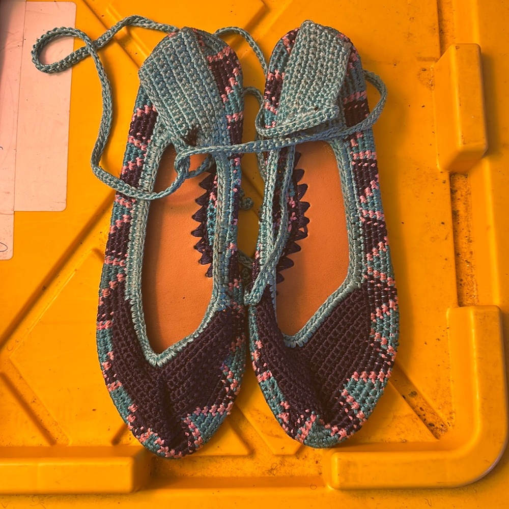 Crocheted moccasins